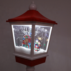 Hermosa linterna artesanal festiva con luz de nieve soplando <span class=keywords><strong>farola</strong></span> con música para Navidad - Product Image 4