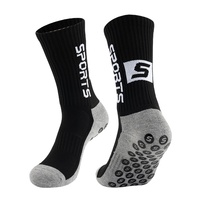 Nouveau adulte Grip anti-dérapant sport papier carte hommes chaussettes tricoté anti-dérapant Football chaussettes Football chaussettes