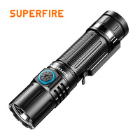 Lampe torche LED SUPERFIRE A20-X 1290LM de haute qualité, directement de l'usine, SH-S32, 150M, IP44, 15W, 21700, aluminium, 68g