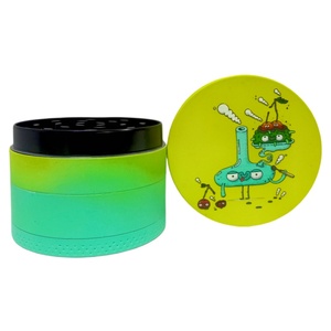 Round Zinc Alloy Dry <b>Herb</b> <b>Grinder</b> With Colorful Design And Sharp Teeth For Smooth Grinding - Product Image 5