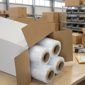 Película Estirable Transparente de LLDPE de 500 mm x 300 m x 20 μm para Paletización - 6 Rollos/Caja - Fabricante Chino - Product Image 5