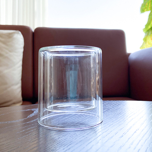 Portacandele a cera profumata personalizzati <span class=keywords><strong>in</strong></span> <span class=keywords><strong>vetro</strong></span> borosilicato alto a doppia parete barattoli trasparenti recipienti e tazze - Product Image 1