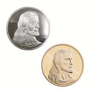 Moneda Conmemorativa de Jesús de Alta Calidad, Fundida en Metal Antiguo Chapado en Oro y Plata, con Tamaño Personalizado - Product Image 2