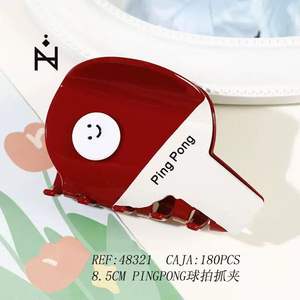 Pinza para el pelo con forma de pelota de ping pong Angelina, 8,5 cm, estilo de dibujos animados, para mujeres y niñas, uso informal - Product Image 2