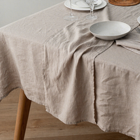 Naturel 100 lin lin français Rectangle prélavé carré nappe couverture terre cuite nappe sur mesure lin pour mariage