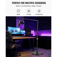 Statif Mikrofon Lantai Heavy Duty dengan Alas Berbobot, Rotasi 360°, Tinggi Dapat Disesuaikan, untuk Panggung, Studio, Konferensi, OEM, Grosir