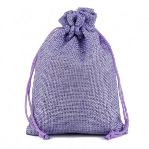 Oem Wholesale in Stock Cheap Custom Christmas Small Pouch Burlap Durable Natural Linen Gift Jute Drawstring Bag - Product Image 1