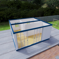 Récipient maison avec panneaux solaires, mobile prêt fait 4 lit plat pack amovible tata préfabriqués maisons 40 pieds maison de récipient