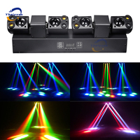 Projecteur LED 80W à double tête mobile avec faisceau lumineux rouge/vert, laser jaune clignotant, DMX512, télécommande, pour DJ, discothèque, fête, scène, effet lumineux