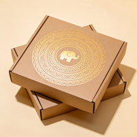 Boîte cadeau de luxe avec estampage à chaud Mandala Éléphant, expédition rapide en 72h, emballage en carton anti-écrasement