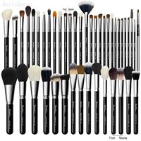 Daily Queen Mor-phe 42 pièces Ensemble de pinceaux de maquillage en poils de chèvre avec manche en bois pour visage, sourcils, crayon, blush et pinceau angulaire, logo personnalisé, vente en gros