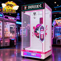 Machine à ciseaux à un joueur avec écran en verre et panneau de commande latéral pour salles d'arcade et centres de divertissement familial