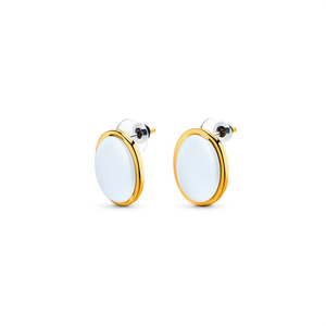 Boucles d'oreilles tendance en acier inoxydable 316L plaqué or PVD, durables et résistantes, forme ovale - Product Image 2