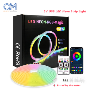 Bande LED néon flexible COB RGBW IC Dimmable Solaire USB 5M 10M pour Publicité Commerciale - Product Image 1