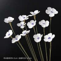 Bunga Violet Buatan dari Busa dengan Stamen Berwarna-warni, Buket Kering, Aksesoris Dekorasi