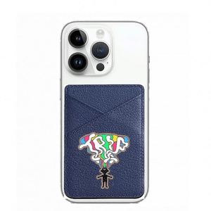 Tarjetero Delgado de Aluminio y Cuero para Hombre, con Correa para el Dedo, Novedoso, para Cartera, Funda de Teléfono, Tarjeta de Identificación - Product Image 3