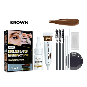 Kit de <span class=keywords><strong>teinture</strong></span> pour <span class=keywords><strong>cils</strong></span> et sourcils EELHOE, brun café, <span class=keywords><strong>noir</strong></span>, 3 couleurs, imperméable, 2 en 1 - Product Image 1