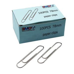 맞춤 디자인 100개 78mm 대형 금속 종이 클립 학교 문구 세트 사무실 바인딩용 강력하고 내구성 있음 - Product Image 1