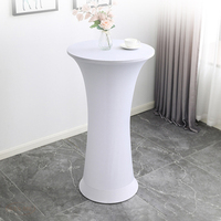 Hôtel Banquet Bar De Mariage Décoration Solide Couleur Élastique Haute Qualité Table Ronde Couverture Fond Tissu
