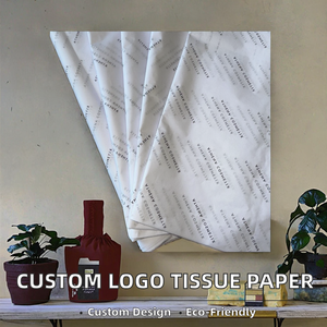 Papel de Envolver de Papel Kraft Blanco con Logotipo Personalizado de Alta Calidad, Papel de Seda Biodegradable y Reciclable, Rollo de Embalaje con Pegatinas de PE - Product Image 2