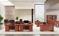 Bureau de direction moderne en noyer, prix d'usine, mobilier commercial de haute qualité