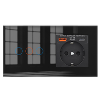 Interrupteur tactile 3 gang 1 voie et prise murale allemande avec prise de charge rapide USB A+C 20W pour la maison