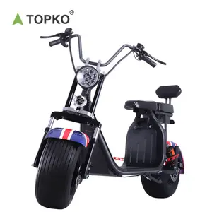 TOPKO Customized LED Large Light Fat Tire Citycoco Two-wheeled Scooter 1500W Motor Citycoco Electric Scooter