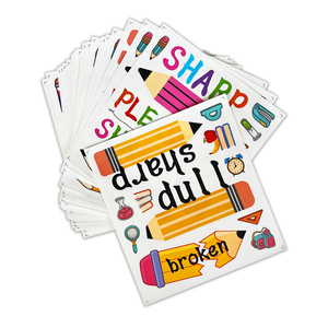 Feuilles d'autocollants adhésifs découpés à la forme, brillants, en couleur pleine, personnalisées, <span class=keywords><strong>A4</strong></span> A6, pack de feuilles d'autocollants en vinyle imperméable, dessin animé mignon, découpe à la forme - Product Image 6