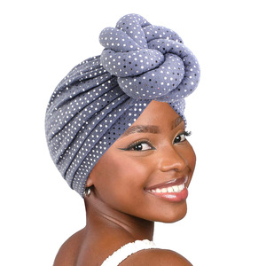 Al por mayor, nuevos pañuelos para la cabeza unisex Aso Oke, turbantes de <span class=keywords><strong>moda</strong></span> con lentejuelas brillantes, turbantes de lujo nigerianos africanos para mujer, para exteriores. - Product Image 1