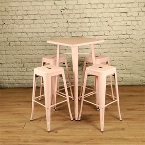 Tabourets de bar de hauteur comptoir <span class=keywords><strong>Turquoise</strong></span> Fer industriel Chaise empilable Tabourets de bar en métal Noir - Product Image 6