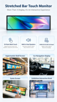 Moniteur LCD portable Android tactile 14,5 pouces 2560x720, écran barre étiré, avec fonction AutoPlay et AutoLoop, USB
