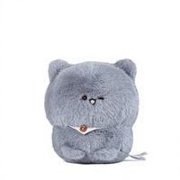 Peluche chaton gris mignon et amusant, adorable poupée, coussin câlin pour dormir, compagnon de lit, cadeau d'anniversaire parfait, unisexe, polyester