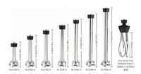 Tube de mixeur en acier inoxydable OUTE, plusieurs longueurs disponibles, tige de mélange détachable, pièces de rechange pour mixeur plongeant manuel