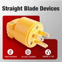 Prise mâle standard 498 de qualité fiable, pratique, à lame droite, NEMA 5-15P 15A 125V