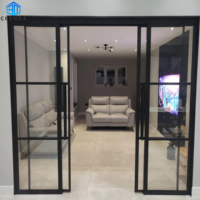 Puerta Corredera Metálica de Excelente Durabilidad con Vidrio Templado LowE para Uso Doméstico