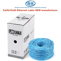 Câble Ethernet UTP CAT6 OEM d'usine, 24AWG, cuivre nu massif, câble réseau LAN, 305m, vente en gros