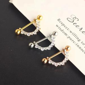 Anillo de pecho bohemio de acero inoxidable con circonita incrustada, joyería <span class=keywords><strong>para</strong></span> <span class=keywords><strong>piercing</strong></span> de pezón, regalo <span class=keywords><strong>para</strong></span> bodas, compromisos y fiestas - Product Image 3