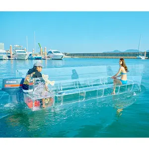 Bateau transparent transparent de ferry touristique en cristal de 10 personnes avec le moteur de moteur