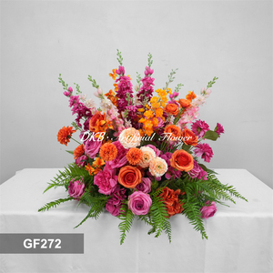 DKB Venta al por Mayor de Fábrica, Decoración Floral para el Pasillo de Boda, Camino de Flores Artificiales en Naranja Brillante y Rosa Intenso, Ramo para el Pasillo - Product Image 2