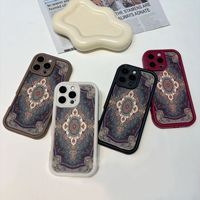 Coque de téléphone pour 11 12 13 14 15 16 17 Motif à carreaux TPU Peint par pulvérisation Antichoc Ethnique Vintage