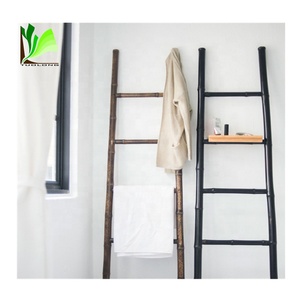 Étagère d'échelle de <span class=keywords><strong>serviette</strong></span> en bambou en <span class=keywords><strong>bois</strong></span> de grande quantité économique naturelle salle de bain écologique 4-6 niveaux facilement assemblé - Product Image 4