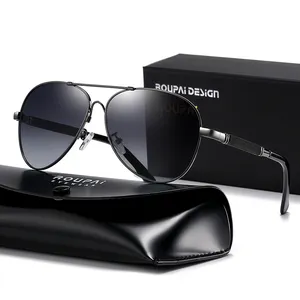 Óculos de sol para homens, óculos de sol com lentes fotocromáticas polarizadas, estilo piloto clássico, novidade da moda, novidade de 2024