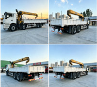 Grue montée sur camion Shacman Delong M3000 8x4, grue à flèche droite montée sur camion pour le levage et le transport dans la construction