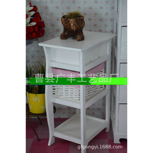 <b>White</b> <b>Bedside</b> <b>Table</b> <b>3</b> Layers Storage Bedroom Furniture With Basket <b>Drawer</b> - Product Image 3