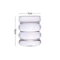 MSH 300ml 웨이브형 두꺼운 붕규산 유리컵 (우유, 주스, 요구르트용)