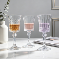Gobelets en Verre Cristal Premium Sans Plomb, Style Européen, à Long Pied, Transparents, Pressés à la Machine, Sophistiqués, Modernes et Classiques, en Gros