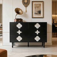Meuble de rangement mural 6 tiroirs de luxe léger français pour salon, buffet, console de présentation italienne pour entrée