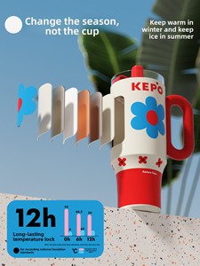 Nouvelle Tasse Isotherme KEPO en Acier Inoxydable Grande Capacité, Style Tonton, avec Paille, pour Femme - Product Image 3