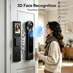 Glomarket Ai Voice 3D Face Palm Vein <b>Smart</b> Door Lock Fingerprint Password Tuya App Dual Screen Video Intercom <b>Camera</b> for Home - Product Image 1