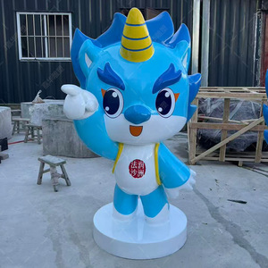 Sculpture d'animal en fibre de verre, figurine de dessin animé, décoration artistique extérieure à poser au sol - Product Image 2
